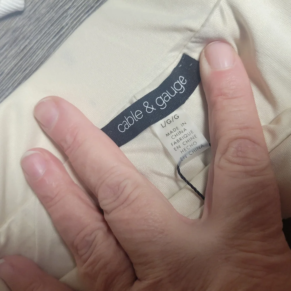 Cable & Gauge NWT‎ Cream Sequin Jogger Style Pants Size Large